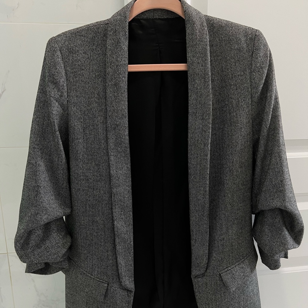Zara Womens Grey/Black Blazer XS